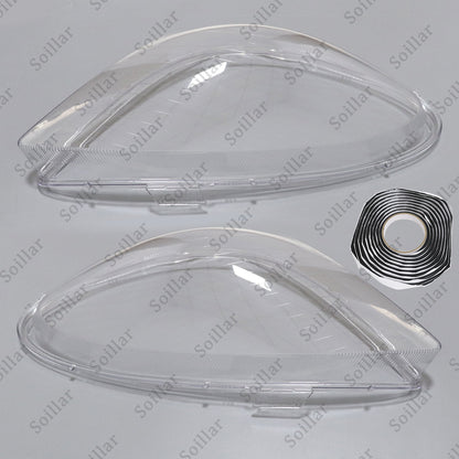 Pair Front Headlight Lens Cover+Glue For Mercedes-Benz SLK R171 2005-2011
