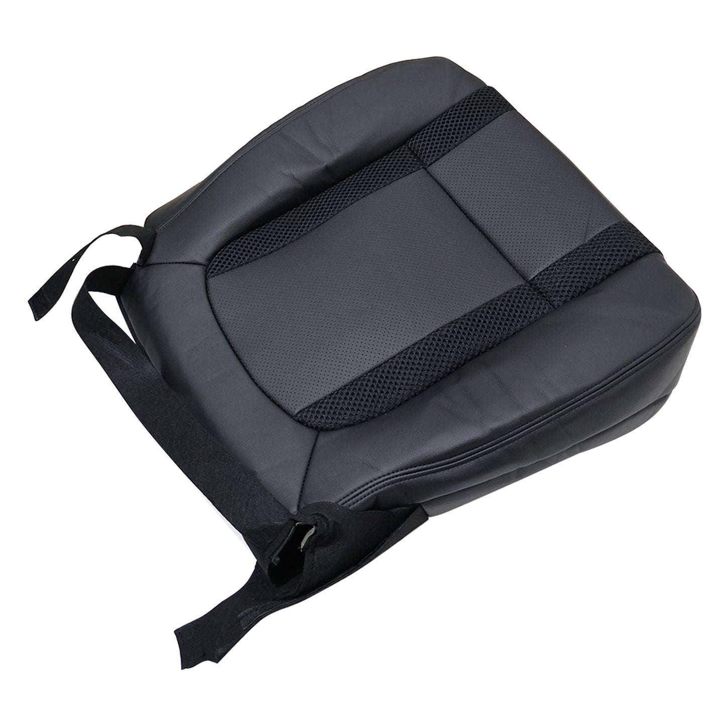 For 2010-2014 Ford F-150 Raptor SVT Front Driver & Passenger Bottom & Top Leather Seat Cover Black