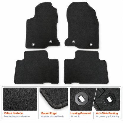 4-Door Floor Mats Carpet Velour Black For 2015-2021 Lexus NX200t NX300 NX300h