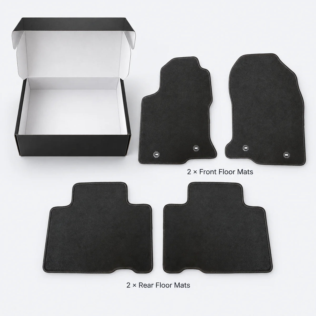 4-Door Floor Mats Carpet Velour Black For 2015-2021 Lexus NX200t NX300 NX300h