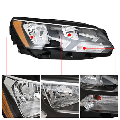 For 2016-2019 Volkswagen Passat Headlight Halogen Passenger Side Right Assembly
