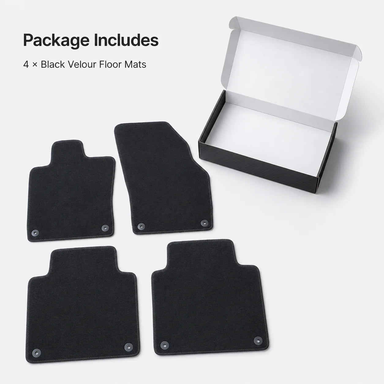 4PCS Floor Mats Carpet Front & Rear Velour Black For 2017-2023 Volvo S90