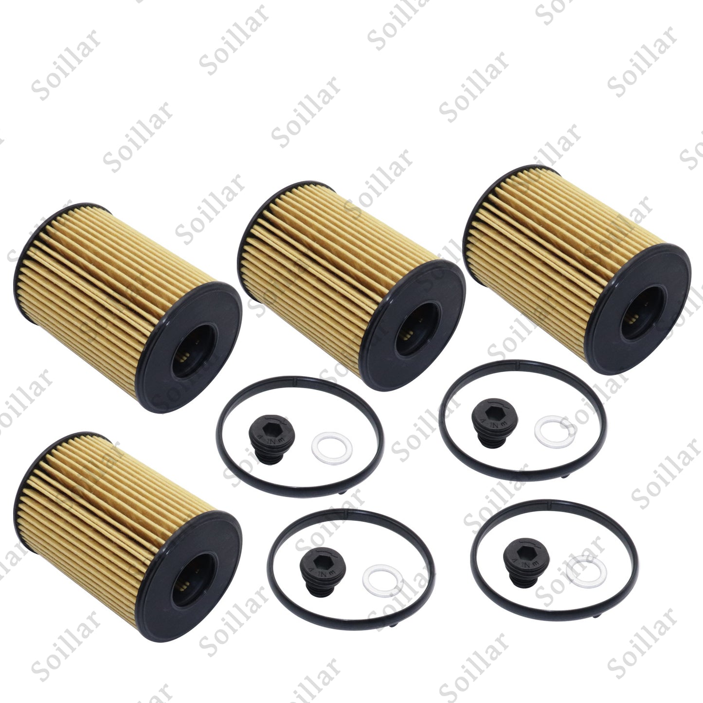 4Pcs High Quality Oil Filter Pack With Seals For 2021 Kia Optima 2.5L Engine