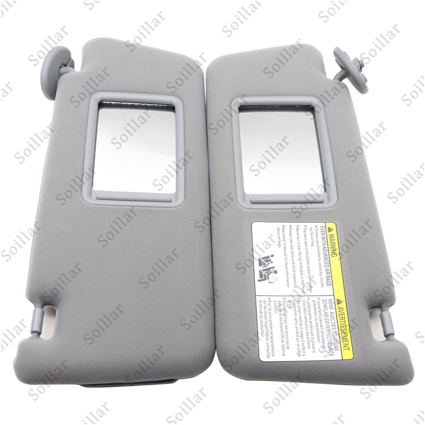 1 Pair For 2005-2015 Toyota Tacoma Sun Visor LH Driver & RH Passenger Side Gray