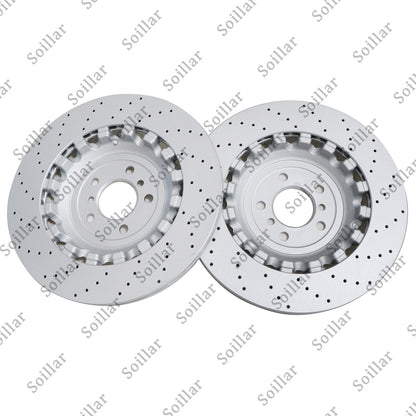 For BMW F06 F10 F13 M5 Pair Set Rear Vented & Drilled Disc Brake Rotors