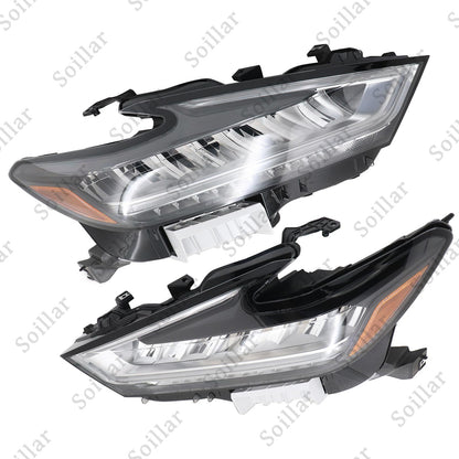 Pair Left + Right For Nissan Maxima 2019 2020 2021 Headlight LED Housing Chrome