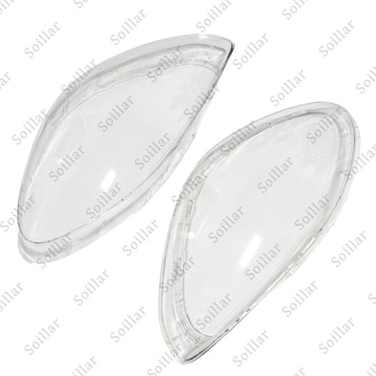 Pair Front Headlight Lens Clear Cover + Glue For Porsche Panamera 2017-2020