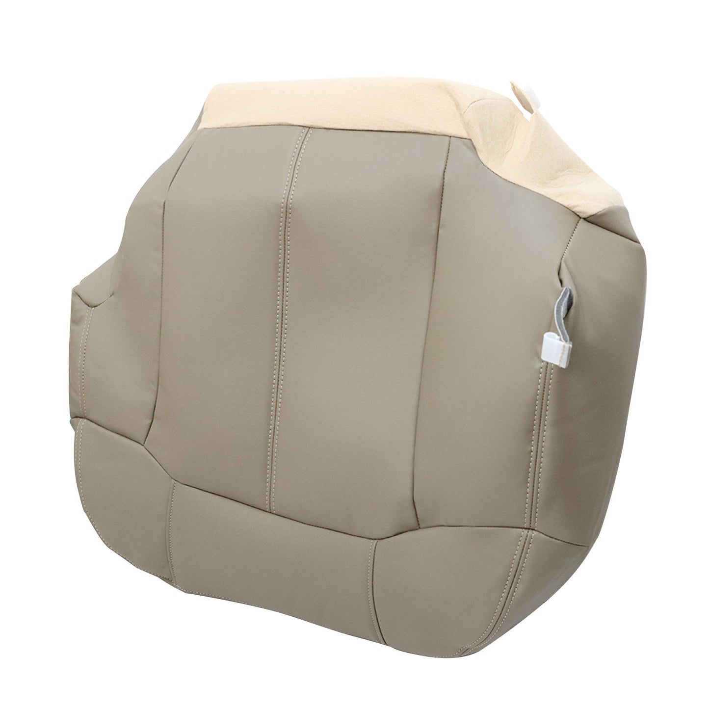 For 1999-2002 Chevrolet Silverado GMC Sierra Front Driver & Passenger Bottom Leather Seat Cover Med Tan