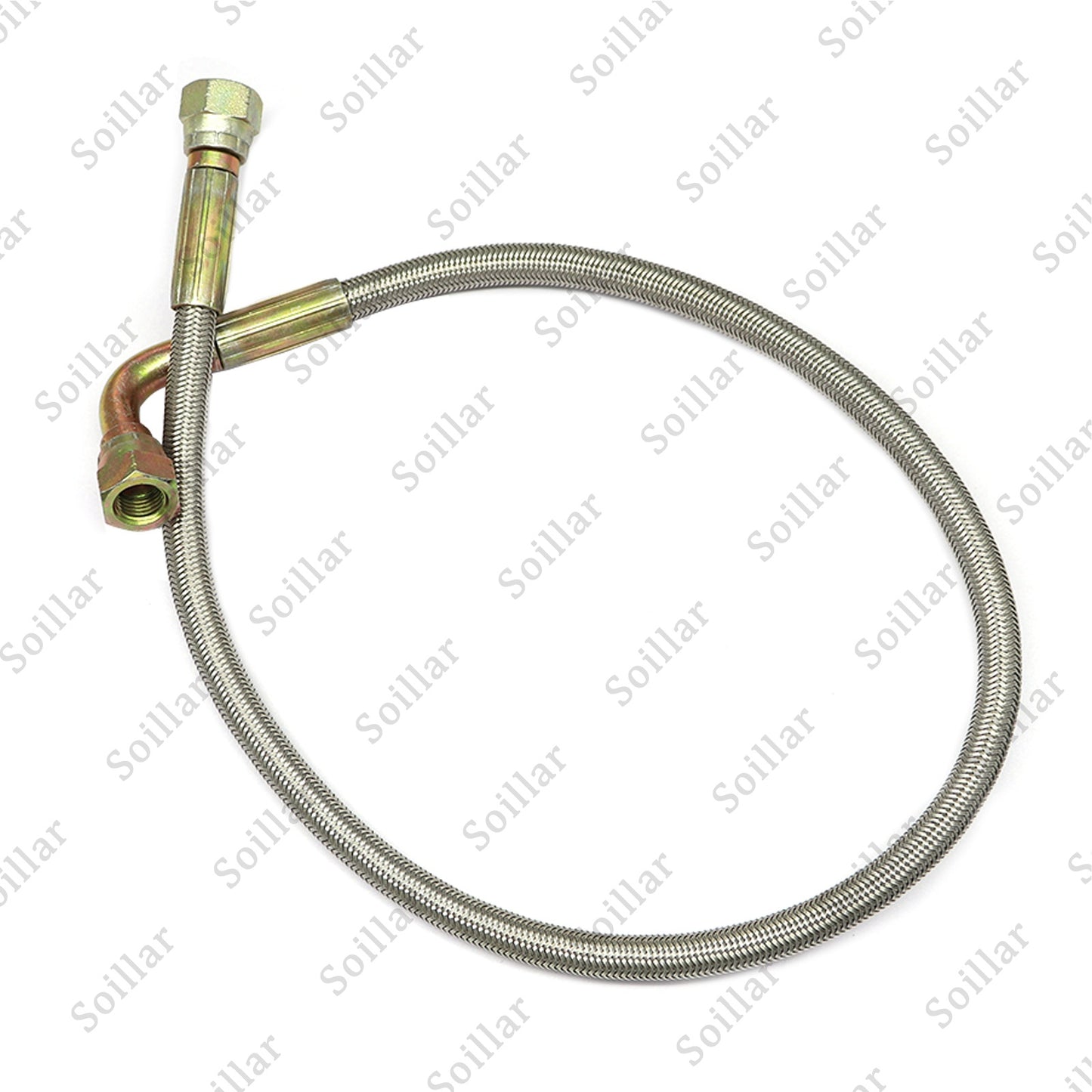 For Turbo Oil Feed Line 24" Steel Braided -4 -4AN 90 Degree x Straight  line