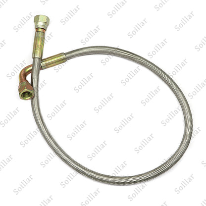 For Turbo Oil Feed Line 24" Steel Braided -4 -4AN 90 Degree x Straight  line