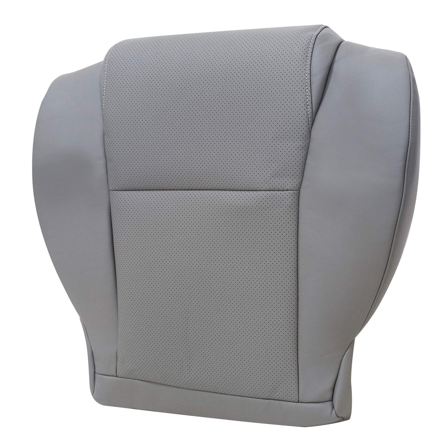 For 2007 to 2013 Toyota Sequoia Tundra Driver & Passenger Bottom Perforated Leather Seat Cover Gray