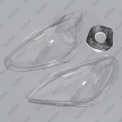 Pair Front Headlight Lens Cover+Glue For Mercedes-Benz SLK R171 2005-2011
