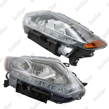 Pair For 2014 2015 2016 Nissan Rogue Headlight Assembly LED Left + Right Side US