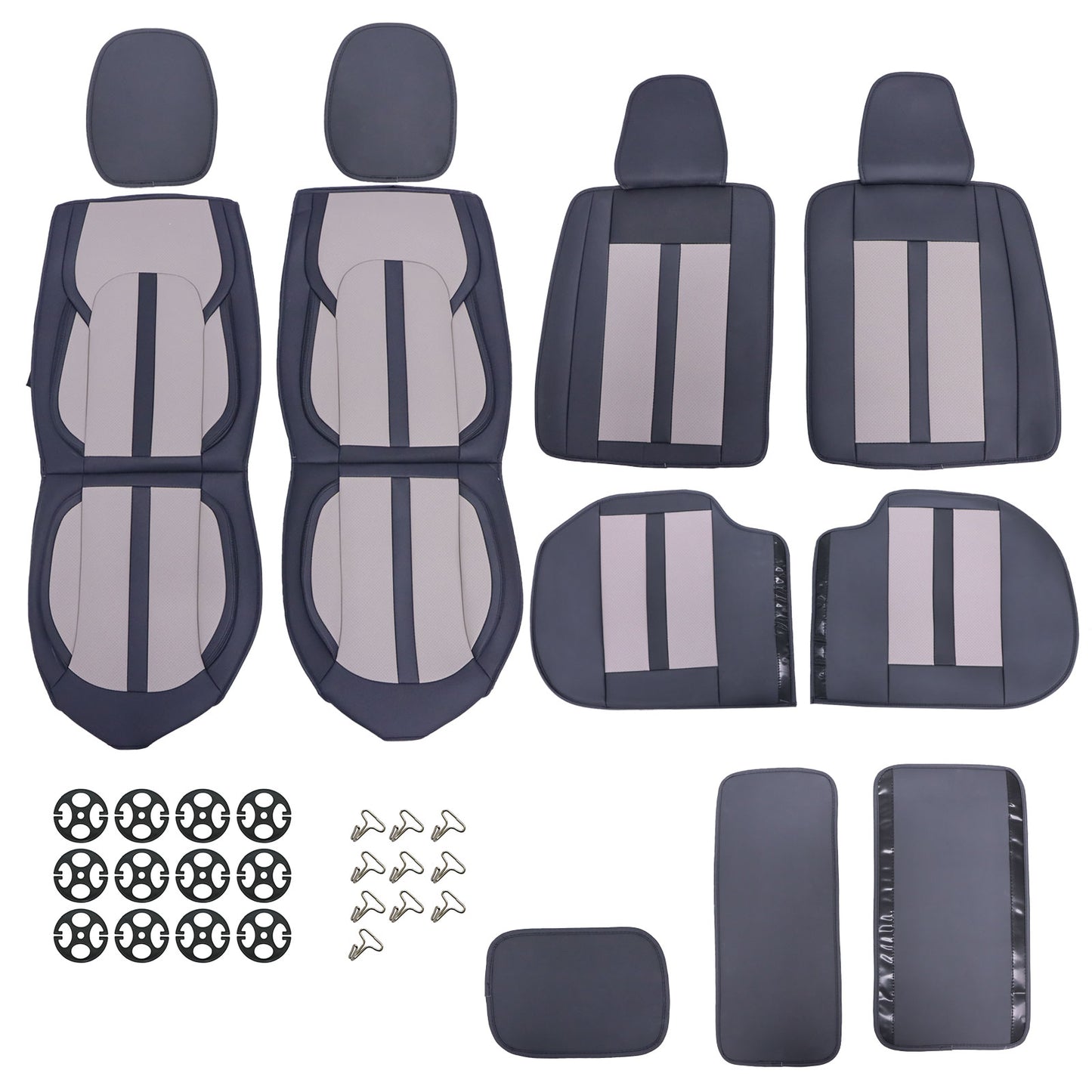 Black Full Surround PU Leather Car Seat Covers For 2003–2024 Toyota 4Runner