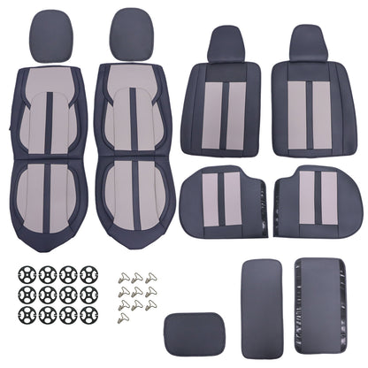 Black Full Surround PU Leather Car Seat Covers For 2003–2024 Toyota 4Runner