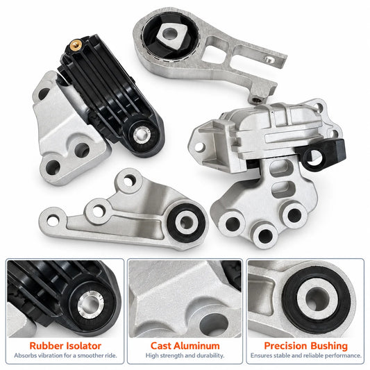 4x Engine Mounts & Transmission Mount For 2016-2018 Jeep Renegade Fiat 500X 1.4L