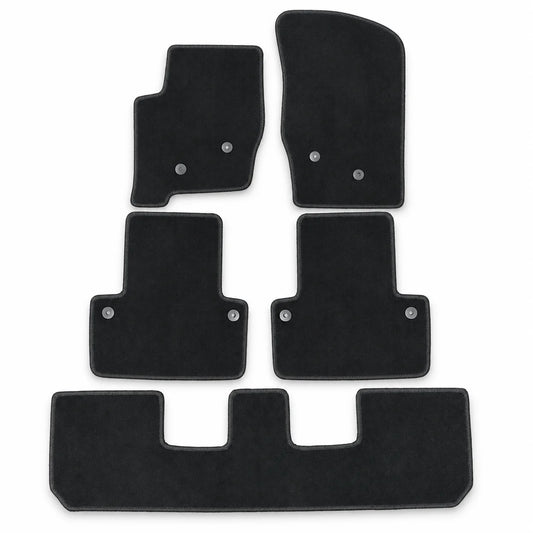 5PCS Front & Rear Velour Floor Mats Carpet Black For 2003-2014 Volvo XC90