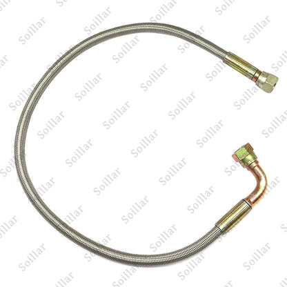 For Turbo Oil Feed Line 24" Steel Braided -4 -4AN 90 Degree x Straight  line