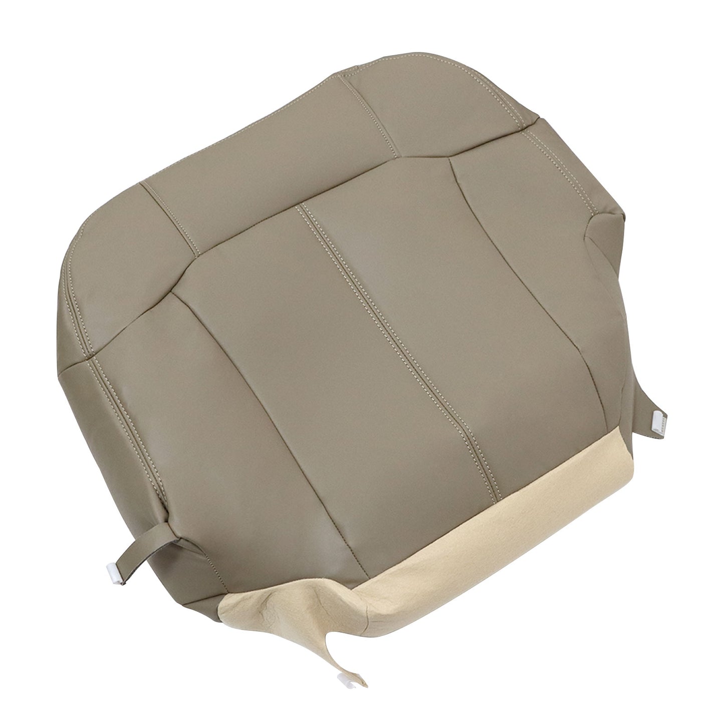 For 1999-2002 Chevrolet Silverado GMC Sierra Front Driver & Passenger Bottom Leather Seat Cover Med Tan