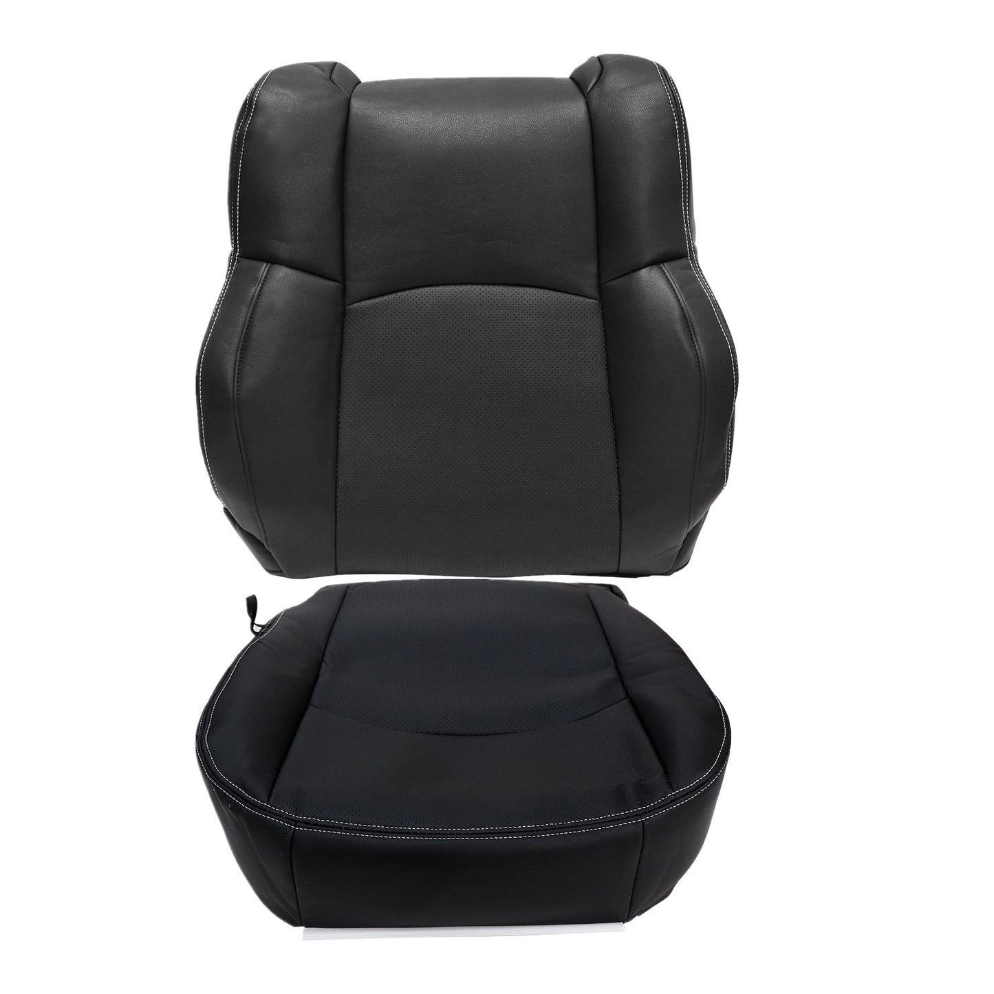 For 2009-2018 Dodge Ram 1500 2500 3500 Replacement Driver & Passenger Bottom & Top Leather Seat Cover Black