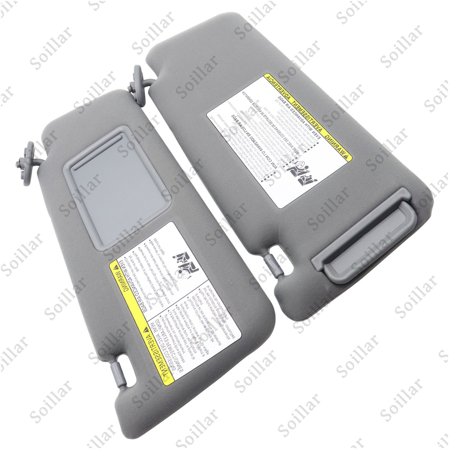 1 Pair For 2005-2015 Toyota Tacoma Sun Visor LH Driver & RH Passenger Side Gray
