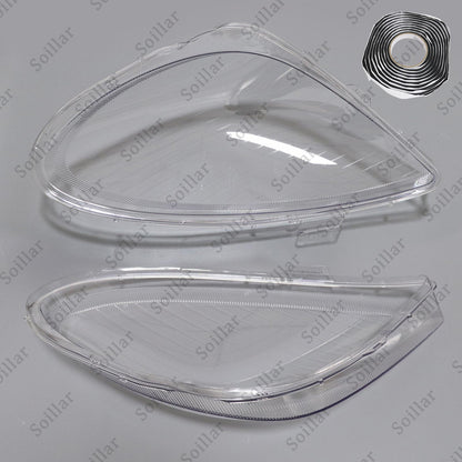 Pair Front Headlight Lens Cover+Glue For Mercedes-Benz SLK R171 2005-2011