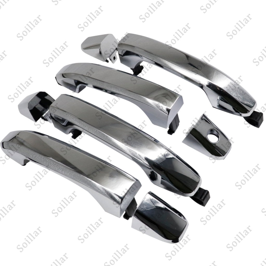 Exterior Door Handle For 2014-2017 Chevrolet Silverado 1500 Set of 4 Chrome