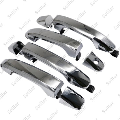 Exterior Door Handle For 2014-2017 Chevrolet Silverado 1500 Set of 4 Chrome