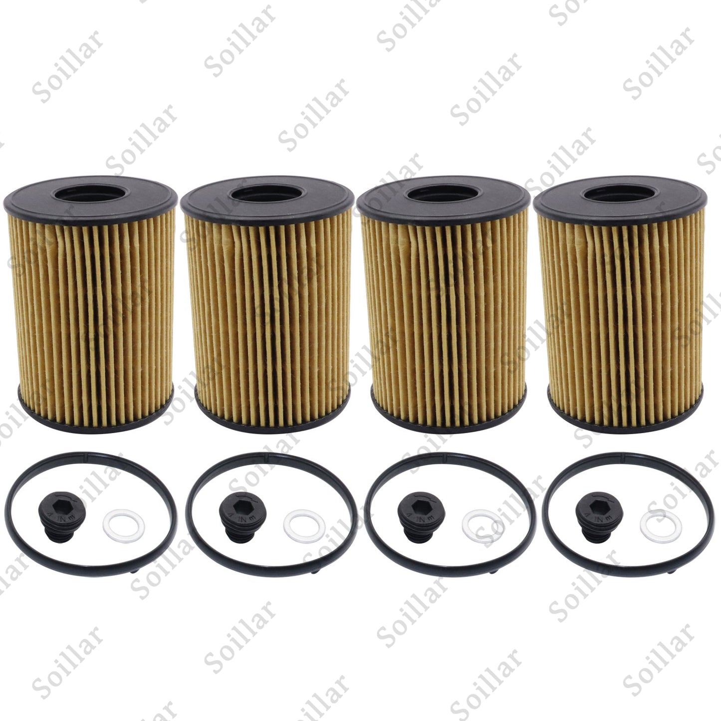 4Pcs High Quality Oil Filter Pack With Seals For 2021 Kia Optima 2.5L Engine