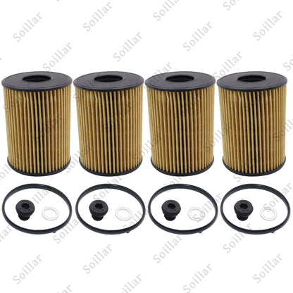 4Pcs High Quality Oil Filter Pack With Seals For 2021 Kia Optima 2.5L Engine