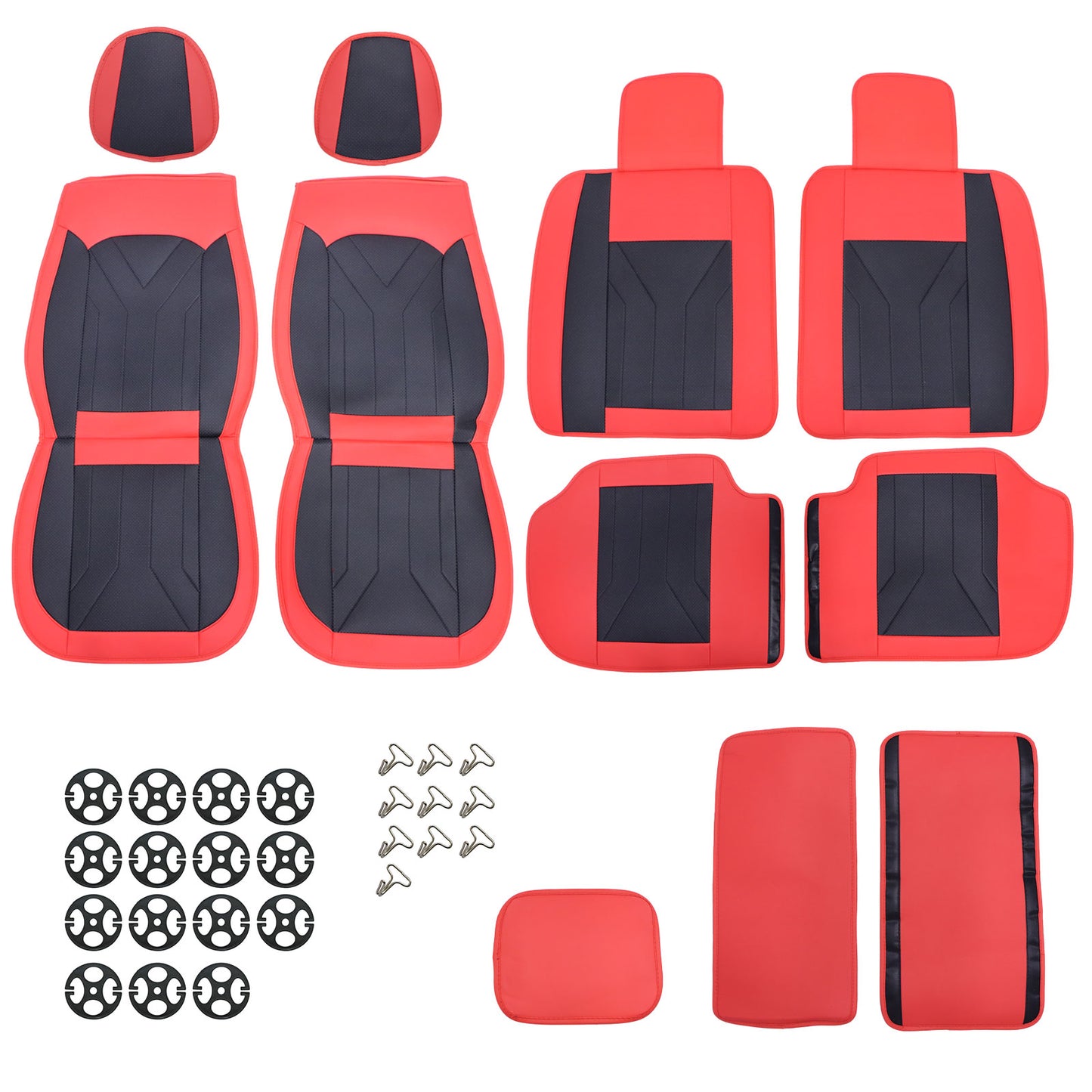 Faux Leather Full Set Car Seat Cover 5 Seat Front Rear Cushion For Toyota C-HR
