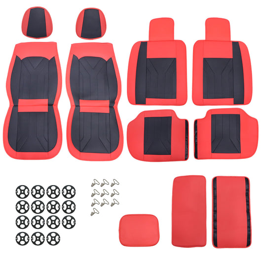 Faux Leather Full Set Car Seat Cover 5 Seat Front Rear Cushion For Toyota C-HR