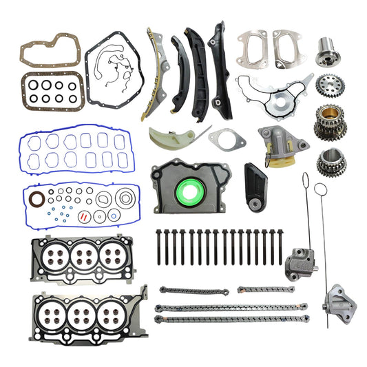 Timing Chain Kit Head Gaskets Bolts For 2011-2015 Dodge Jeep RAM Chrysler 3.6L