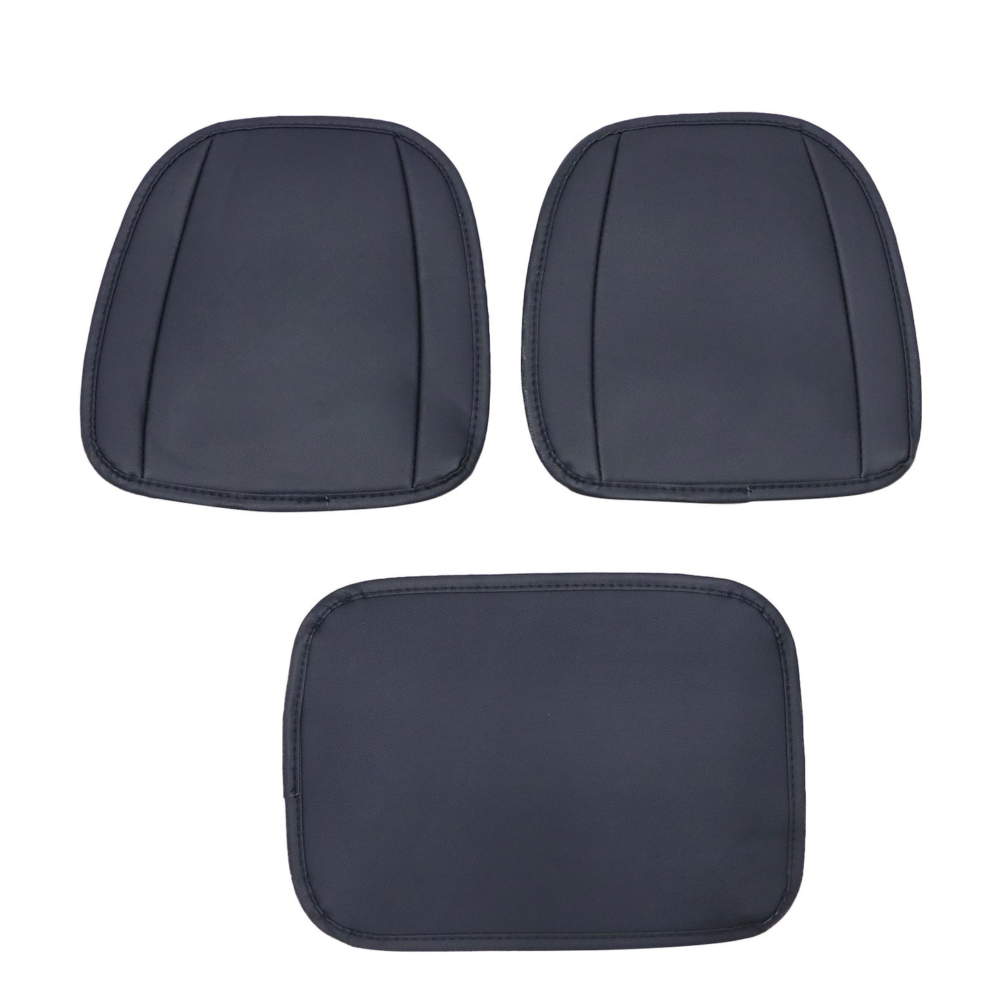 Leather Car Seat Covers 5 Seat For Toyota Front+Rear Seat Protectors Black Pad