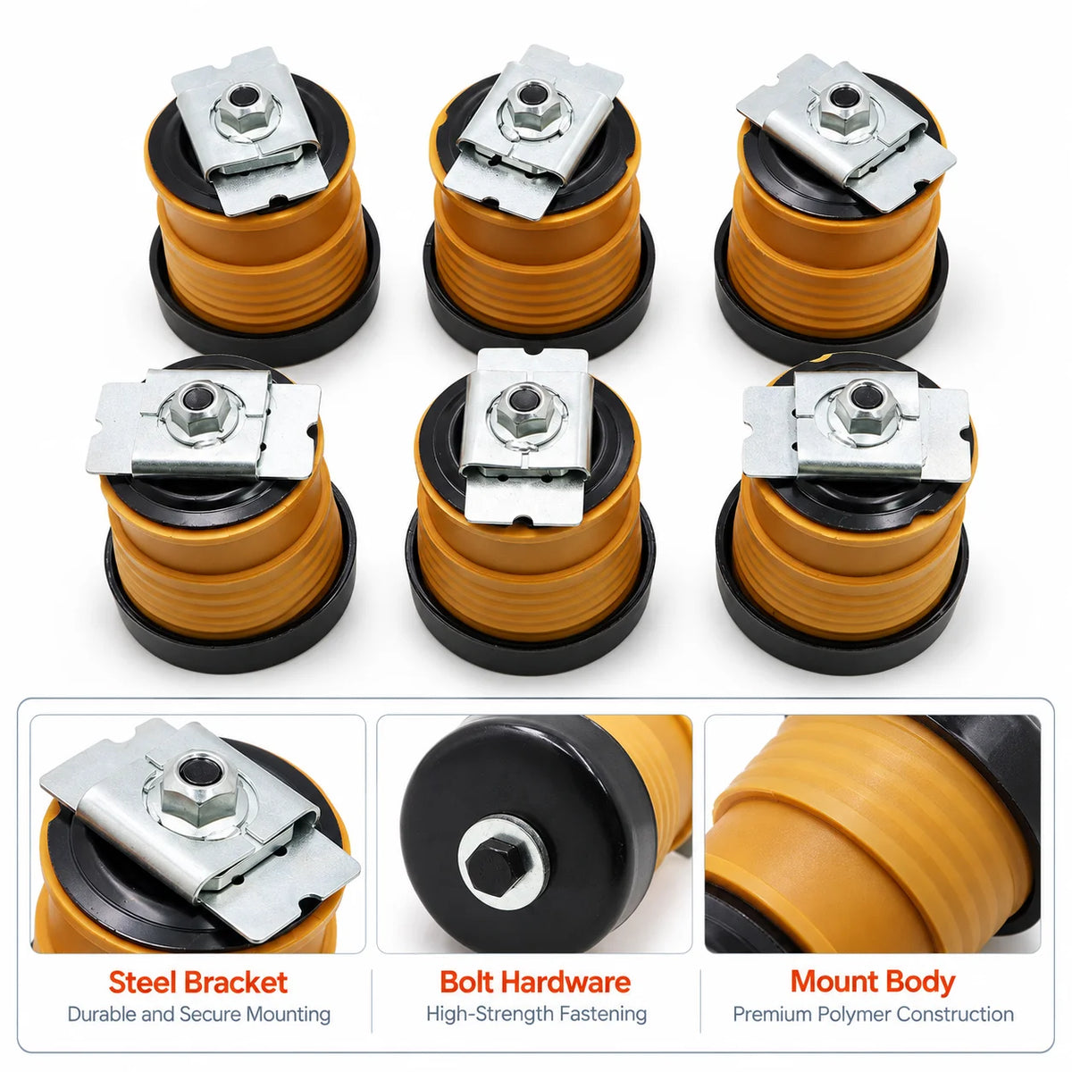 6PCS Body Mount Bushing For 2008-2016 Ford F250 F350 F450 F550 Super Duty