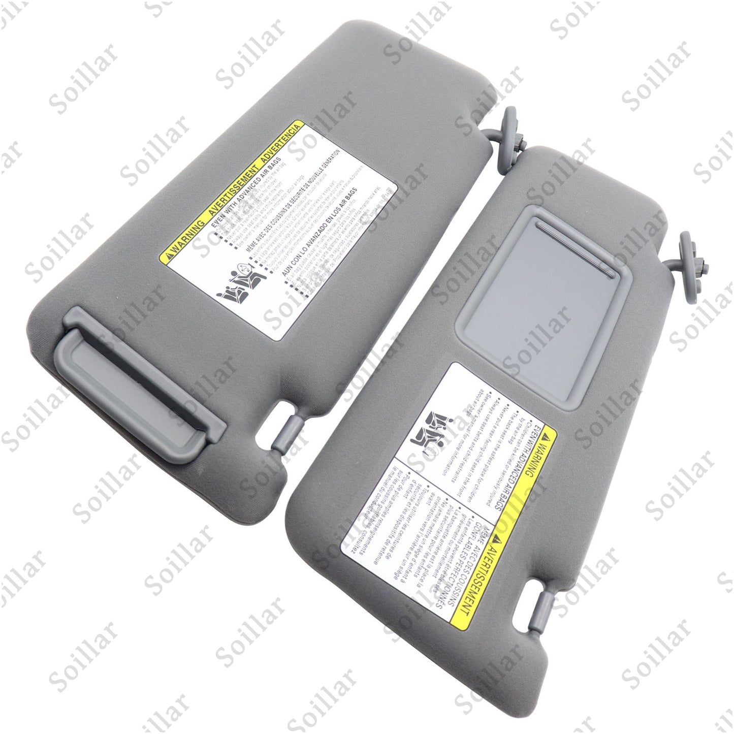 1 Pair For 2005-2015 Toyota Tacoma Sun Visor LH Driver & RH Passenger Side Gray