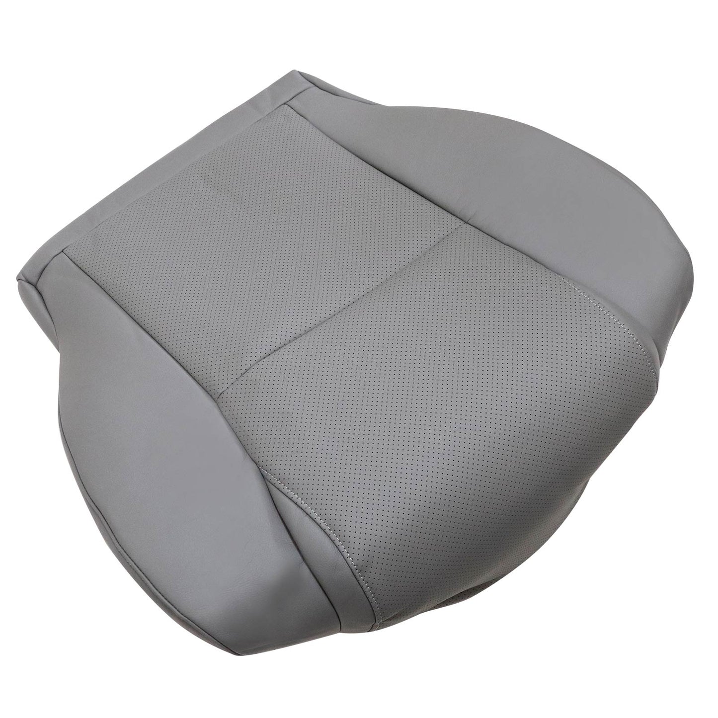 For 2007 to 2013 Toyota Sequoia Tundra Driver & Passenger Bottom Perforated Leather Seat Cover Gray