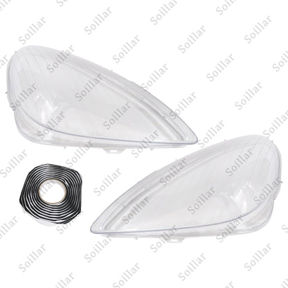 Pair Front Headlight Lens Cover+Glue For Mercedes-Benz SLK R171 2005-2011