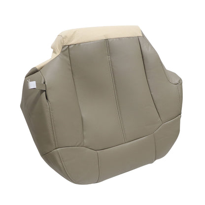 For 1999-2002 Chevrolet Silverado GMC Sierra Front Driver & Passenger Bottom Leather Seat Cover Med Tan