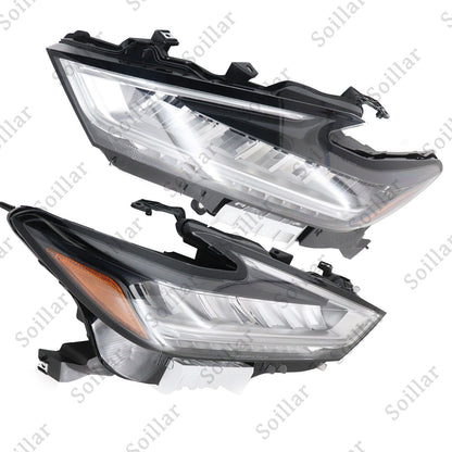 Pair Left + Right For Nissan Maxima 2019 2020 2021 Headlight LED Housing Chrome