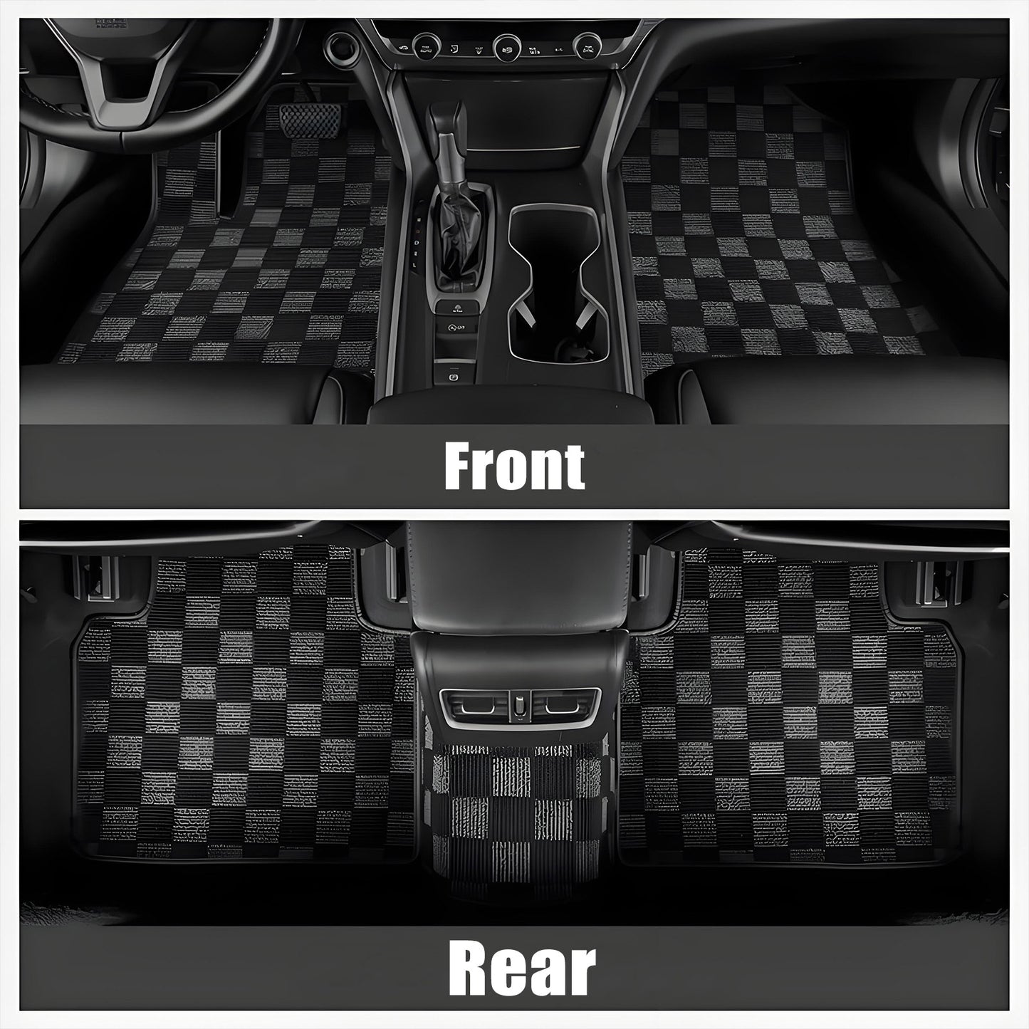 For 2019 2020 2021 2022 2023 2024 BMW 3-Series G20 & M3 G80 2-Row Checkered Flag Carpet Floor Mats