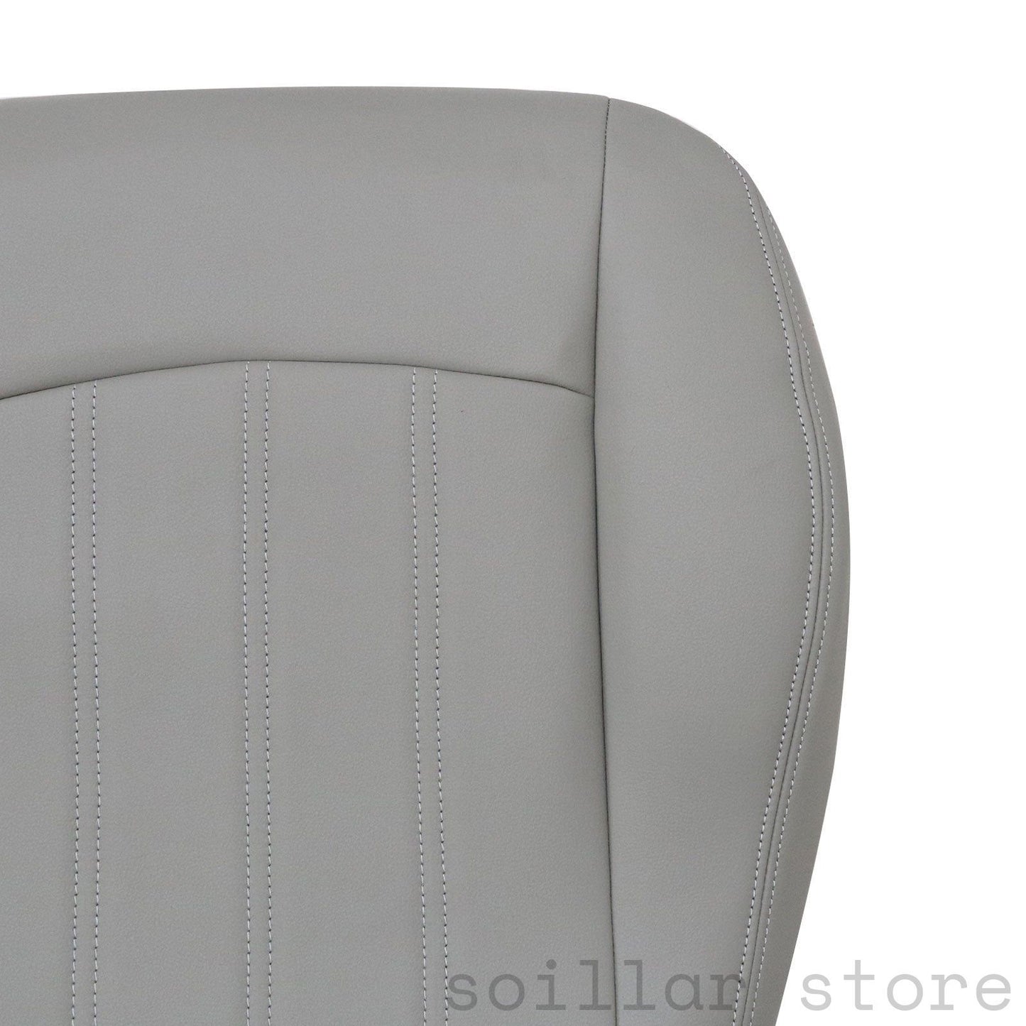 4PCS For 2005 2006 2007 2008 2009 2010 Chrysler 300C Front Both Side Driver & Passenger Bottom & Top Leather Seat Cover Gray