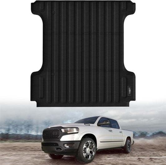 TPE Trunk Cargo Liner Floor Bed Mat 5.7Ft Black For 2019-2026 Ram 1500/1500 RHO
