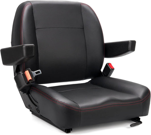 Universal Forklift Tractor Mower Excavator Dozer Seat With Armrest & Safe Belt