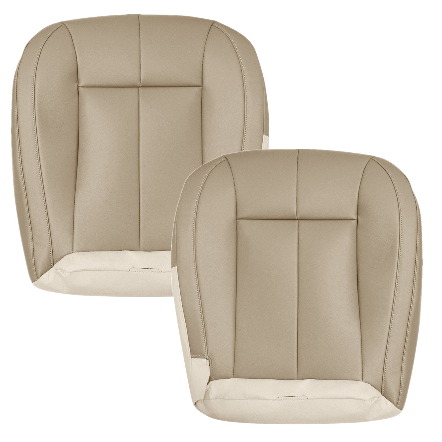For 1999-2004 Jeep Grand Cherokee Front Driver & Passenger Bottom Leather Seat Cover Tan