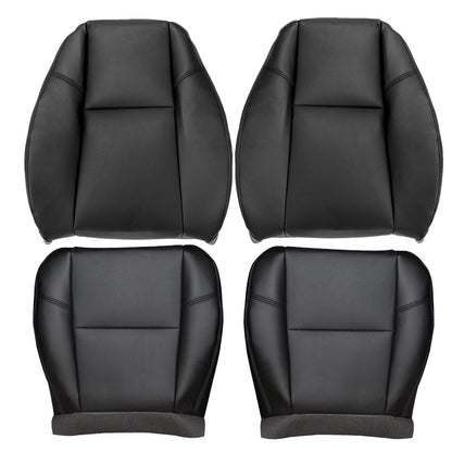 For 2007-2014 Cadillac Escalade Front Driver & Passenger Bottom & Top Perforated Leather Seat Cover Black
