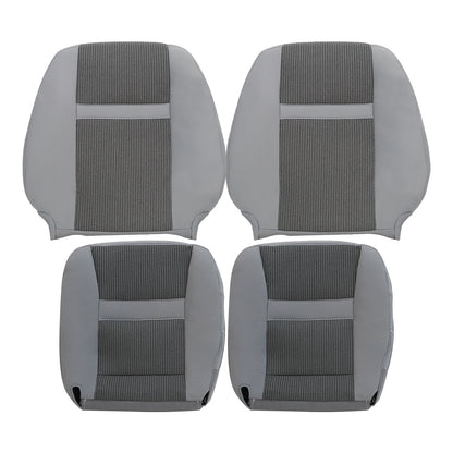 For 2006-2010 Dodge Ram 1500 2500 Front Driver & Passenger Bottom & Top Cloth Seat Cover Light Gray