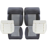 2004-2008 For Ford F150 XLT STX FX4 Front Driver & Passenger Bottom & Top Cloth Seat Cover Dark Gray & Both Side Bottom Foam Cushion