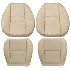 For 2007-2014 Cadillac Escalade Front Driver & Passenger Bottom & Top Perforated Leather Seat Cover Tan