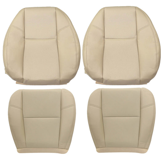 For 2007-2014 Cadillac Escalade Front Driver & Passenger Bottom & Top Perforated Leather Seat Cover Tan